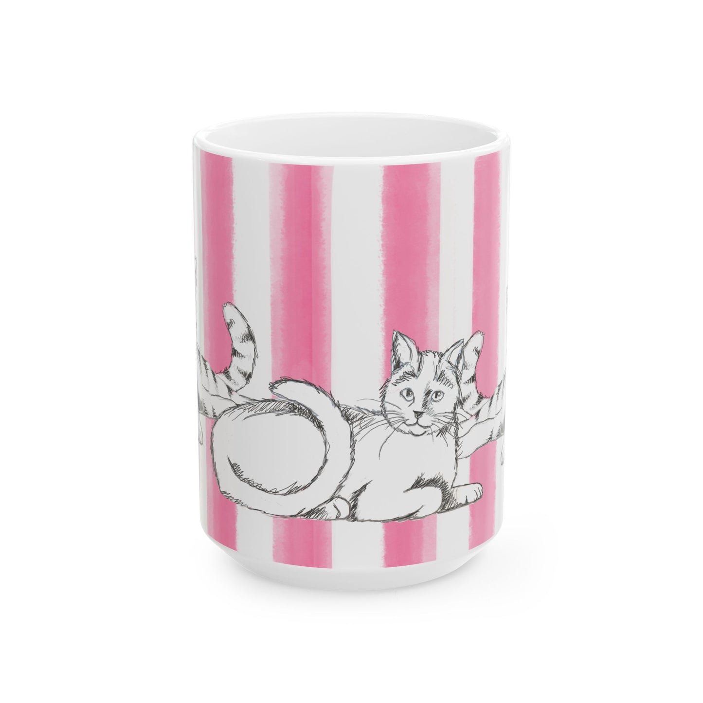 Kitty Fun with Pink Stripes