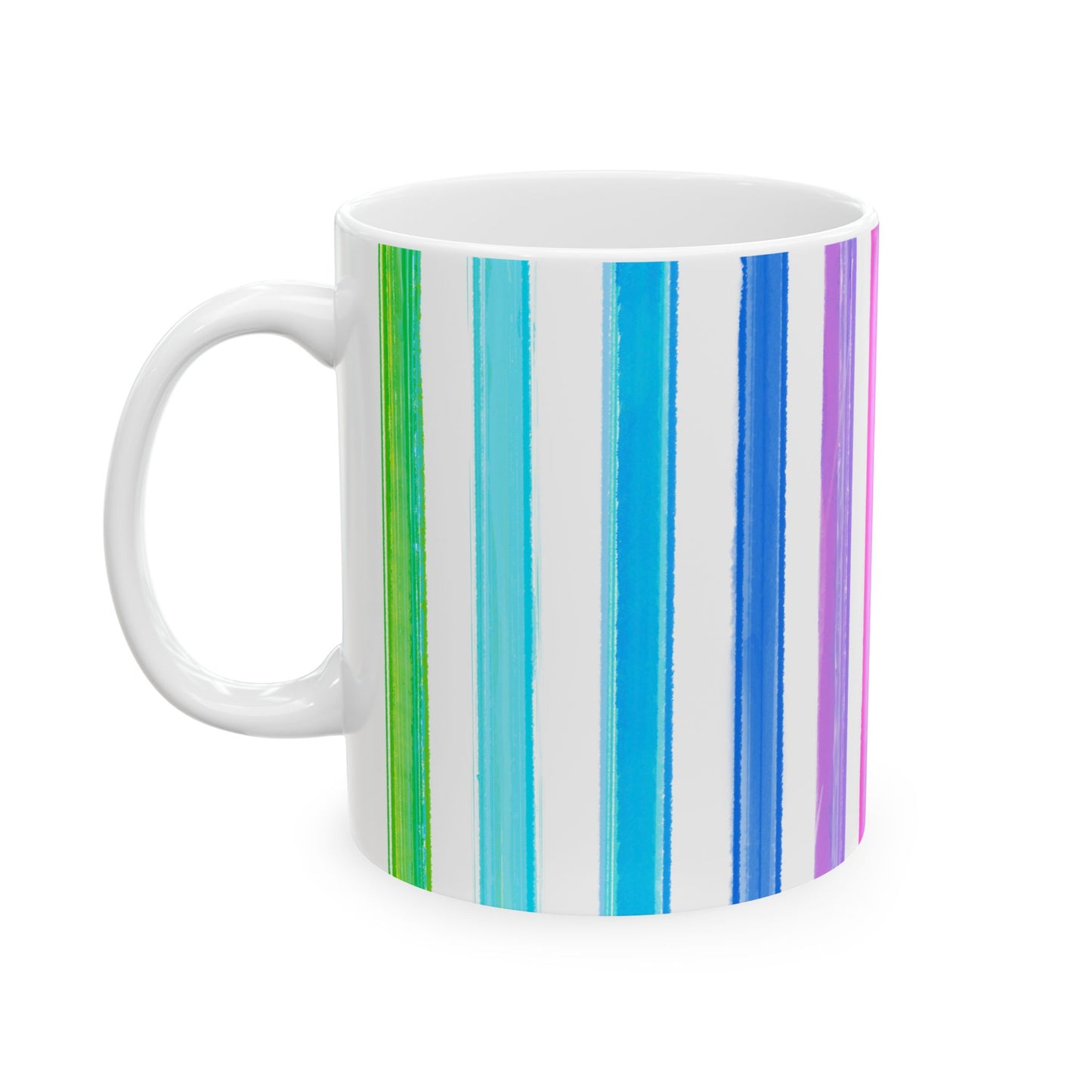 Watercolor Stripes Ceramic Mug Multi-color