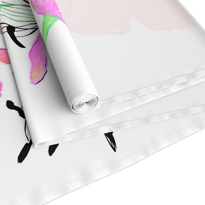 Tulip Love Table Runner 16" x 72" Cotton Creamy White OR Polyester Brighter White