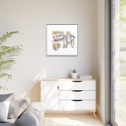 Kitty Fun Matte Canvas Framed