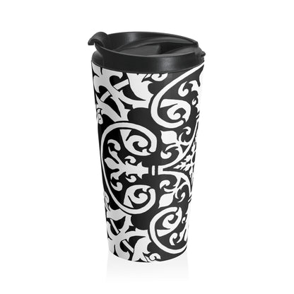 Scrollwork Stainless Steel Travel Mug "Squander your life for a purpose"