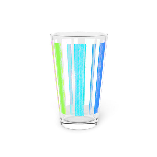 Watercolor Stripes by Lois Pint Glass, 16oz (Multi-color)