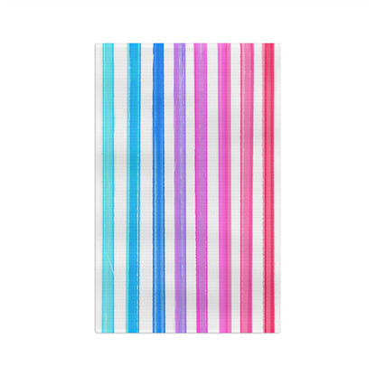 Watercolor Stripes Microfiber Tea Towel