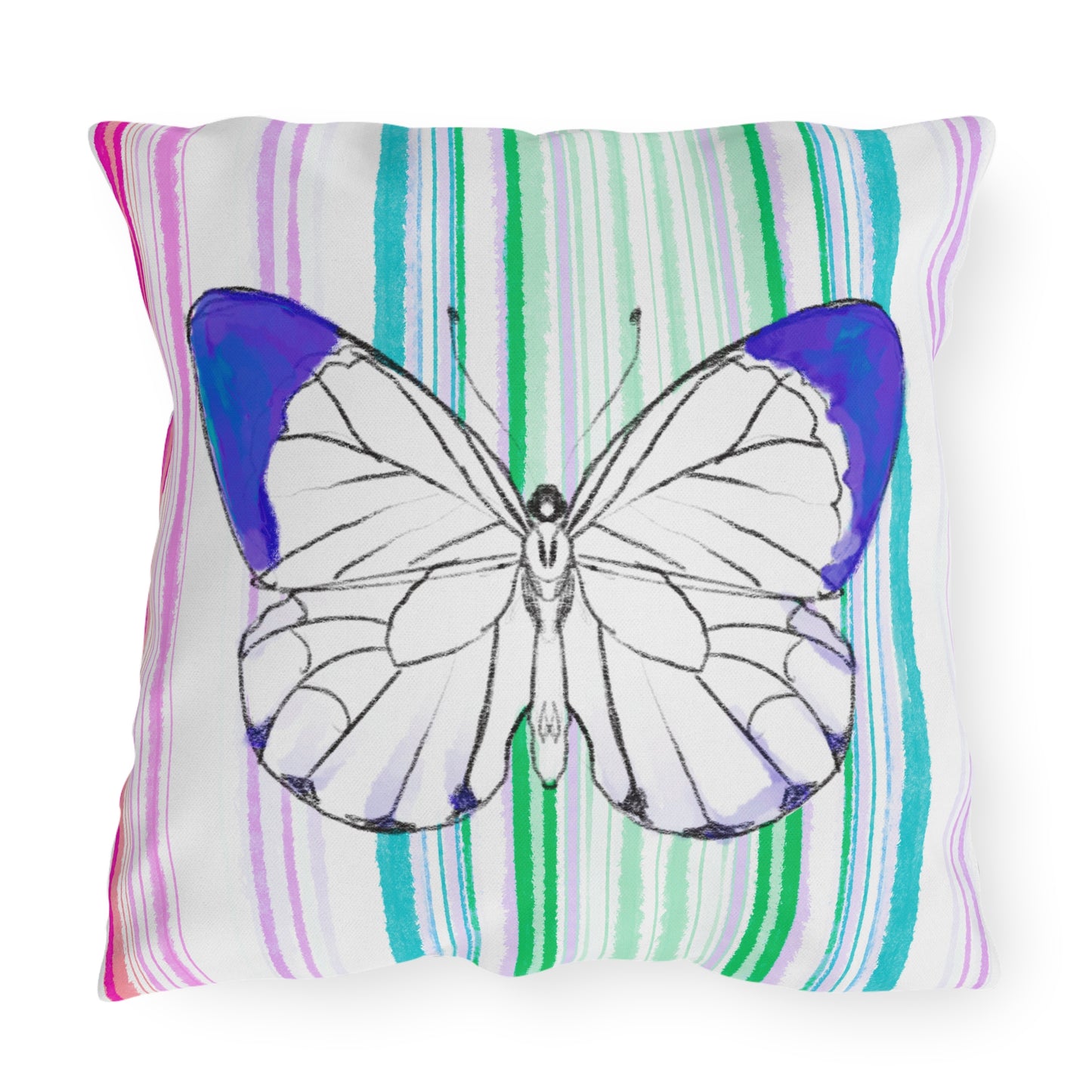Pillows Outdoor Watercolor Butterfly Whimsy
