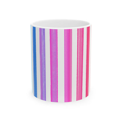 Watercolor Stripes Ceramic Mug Multi-color