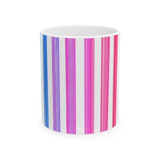 Watercolor Stripes Ceramic Mug Multi-color