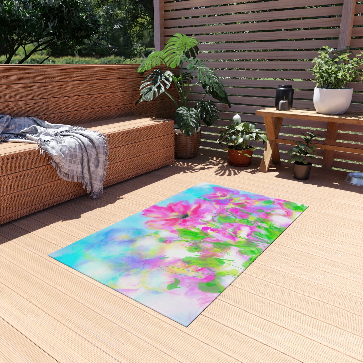 Rugs Indoor/Outdoor Abstract Garden Delight