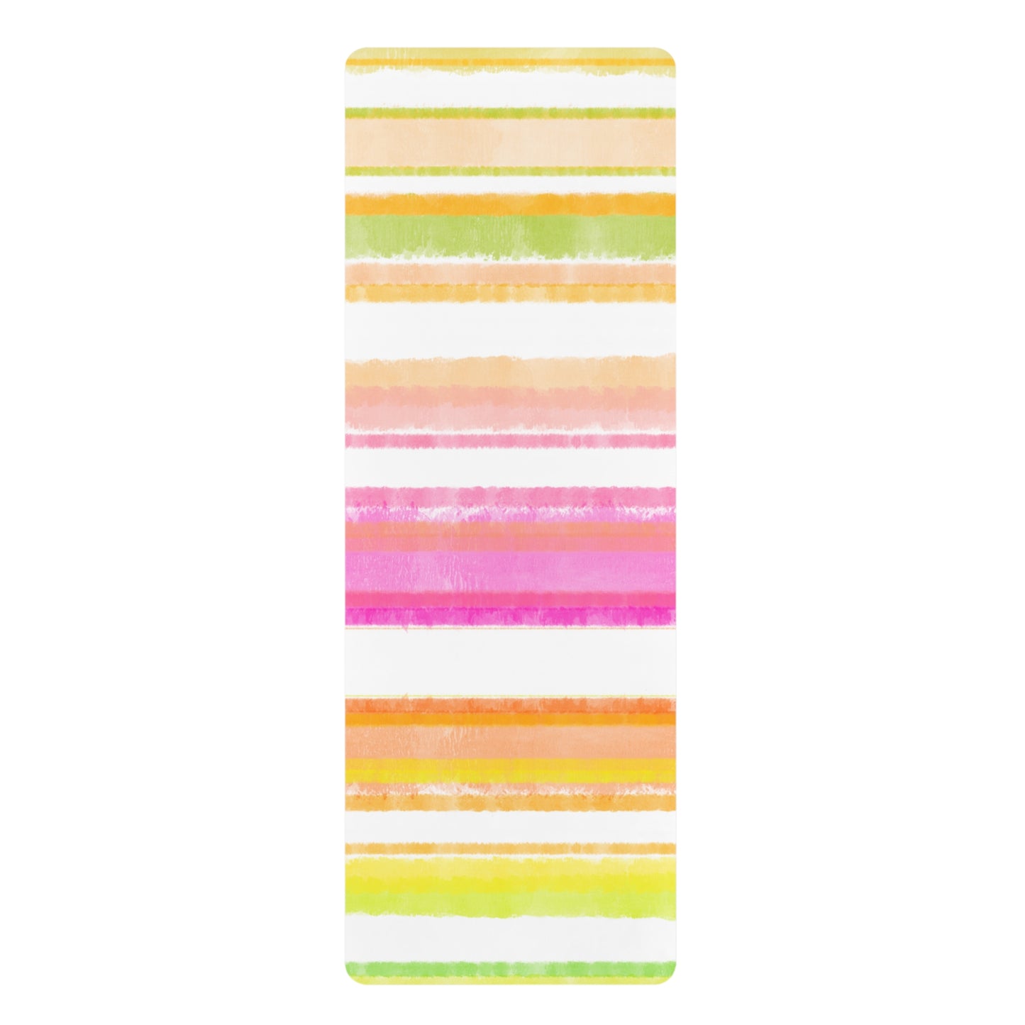 Rubber Yoga Mat All About Watercolor Stripes