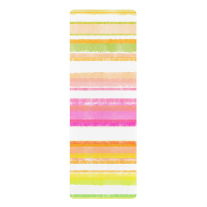 Rubber Yoga Mat All About Watercolor Stripes