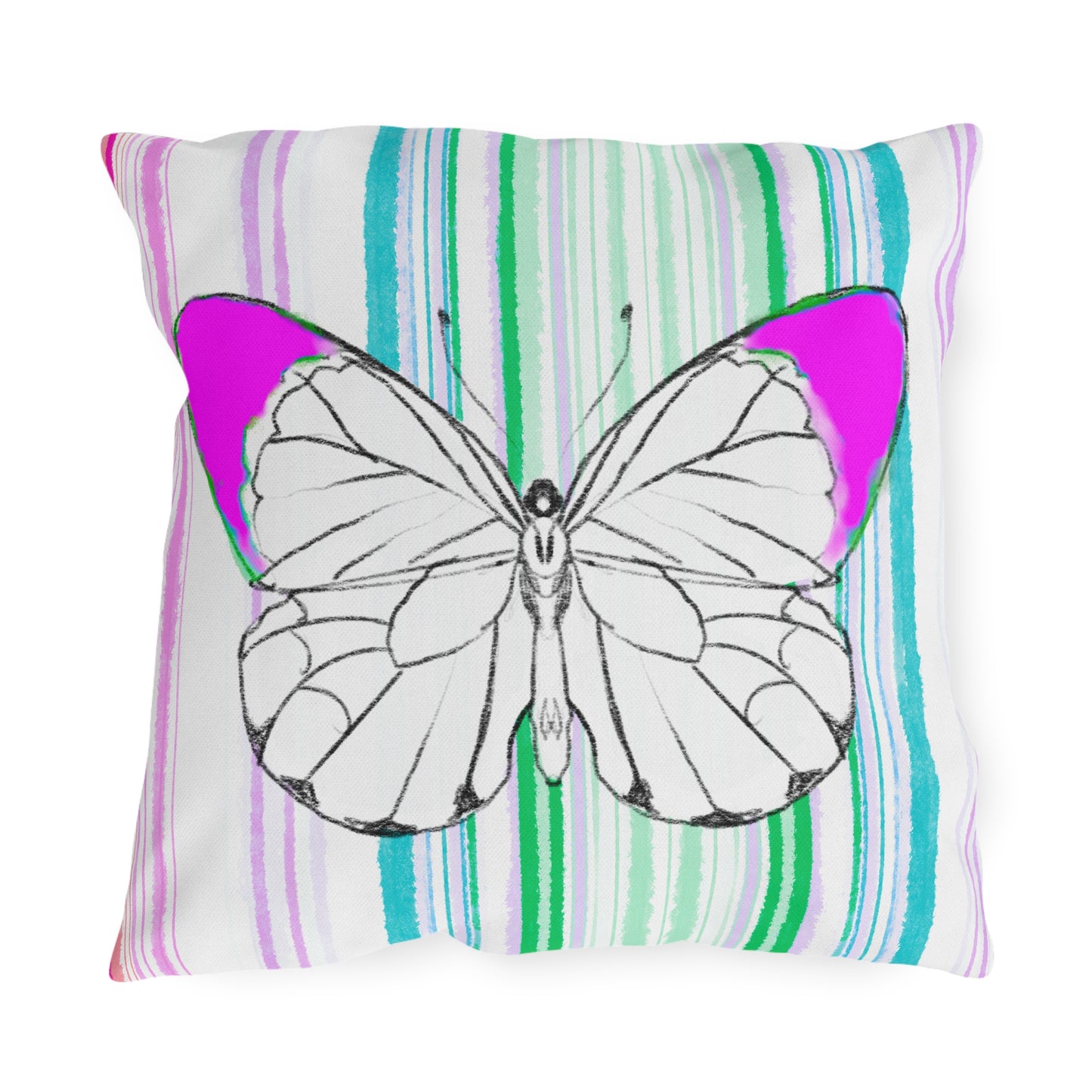 Pillows Outdoor Watercolor Butterfly Whimsy
