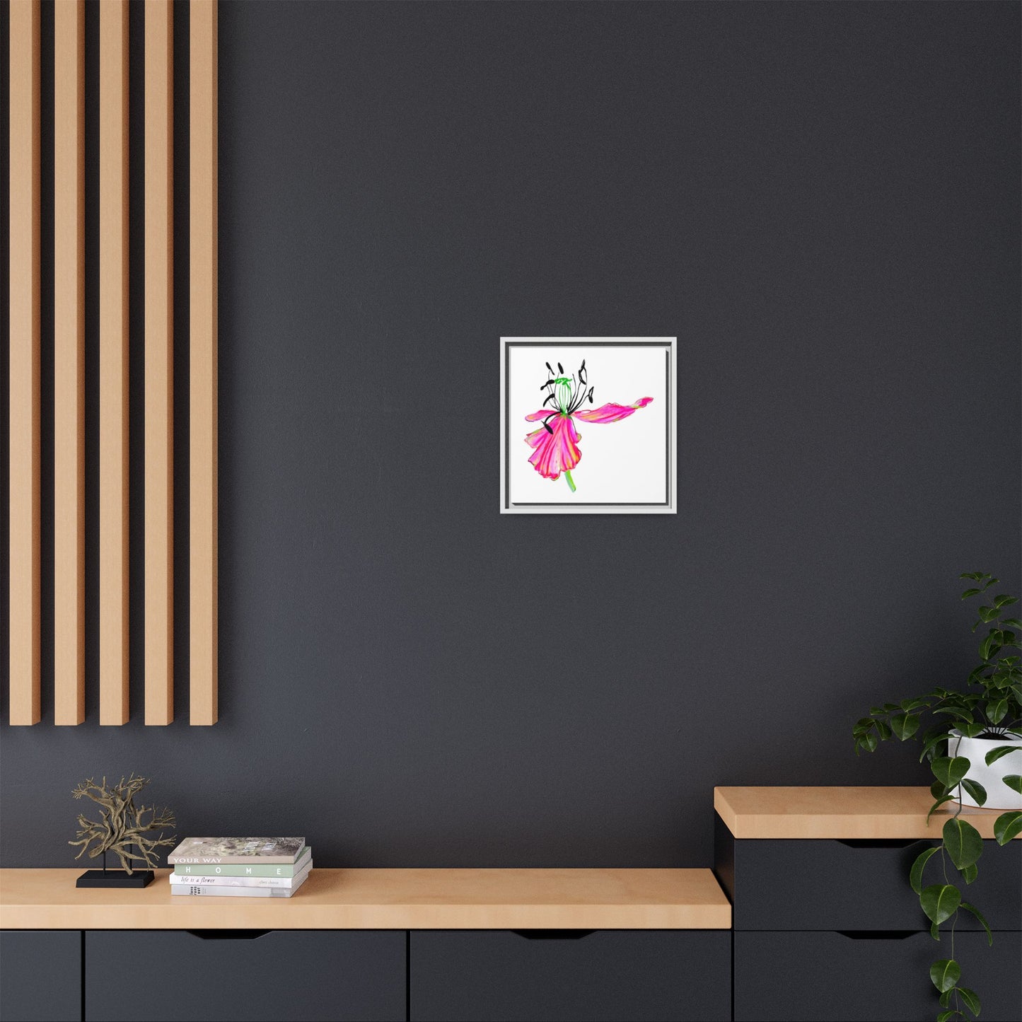 Dancing Tulips Matte Canvas, Framed (Multi-color) Raspberry