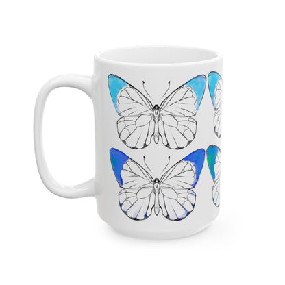 Chroma Ceramic Mug, (11oz, 15oz) Blue