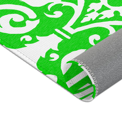 Scrollwork Indoor/Ourdoor Rug Green