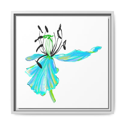 Dancing Tulips Matte Canvas, Framed Aqua
