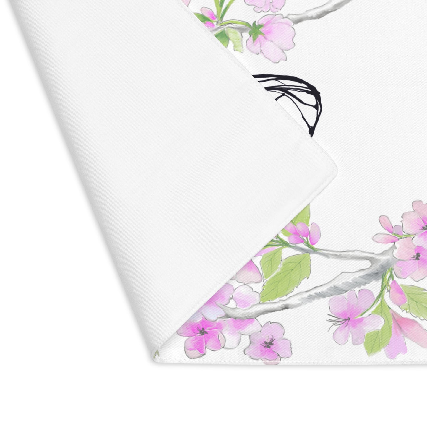 Butterfly Blossom Romp Cotton Twill Placemat, 1pc. Raspberry & Pink #5 Right side of table