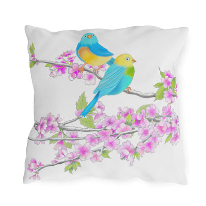 Outdoor Pillows Birdies & Cherry Blossom Branches