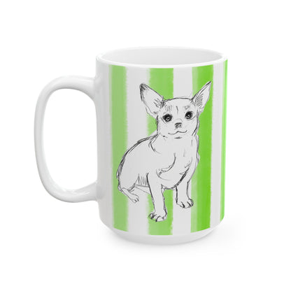 Dogi Fun Mug with Light Green Stripes