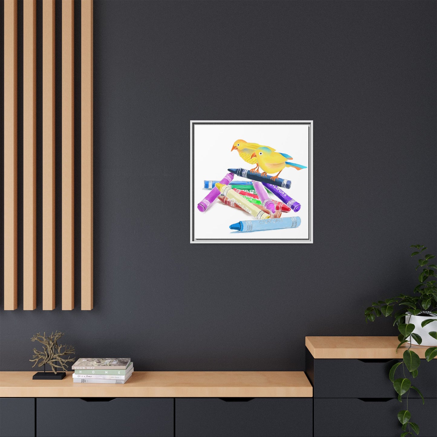 Jolly Birds Matte Canvas Framed