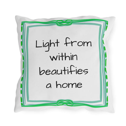 Chroma Outdoor Pillow Raspberry Orange "Light from within..."