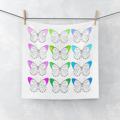 Face Towels Color Tipped Butterflies