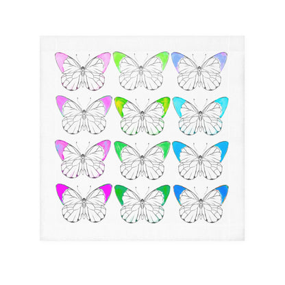 Face Towels Color Tipped Butterflies