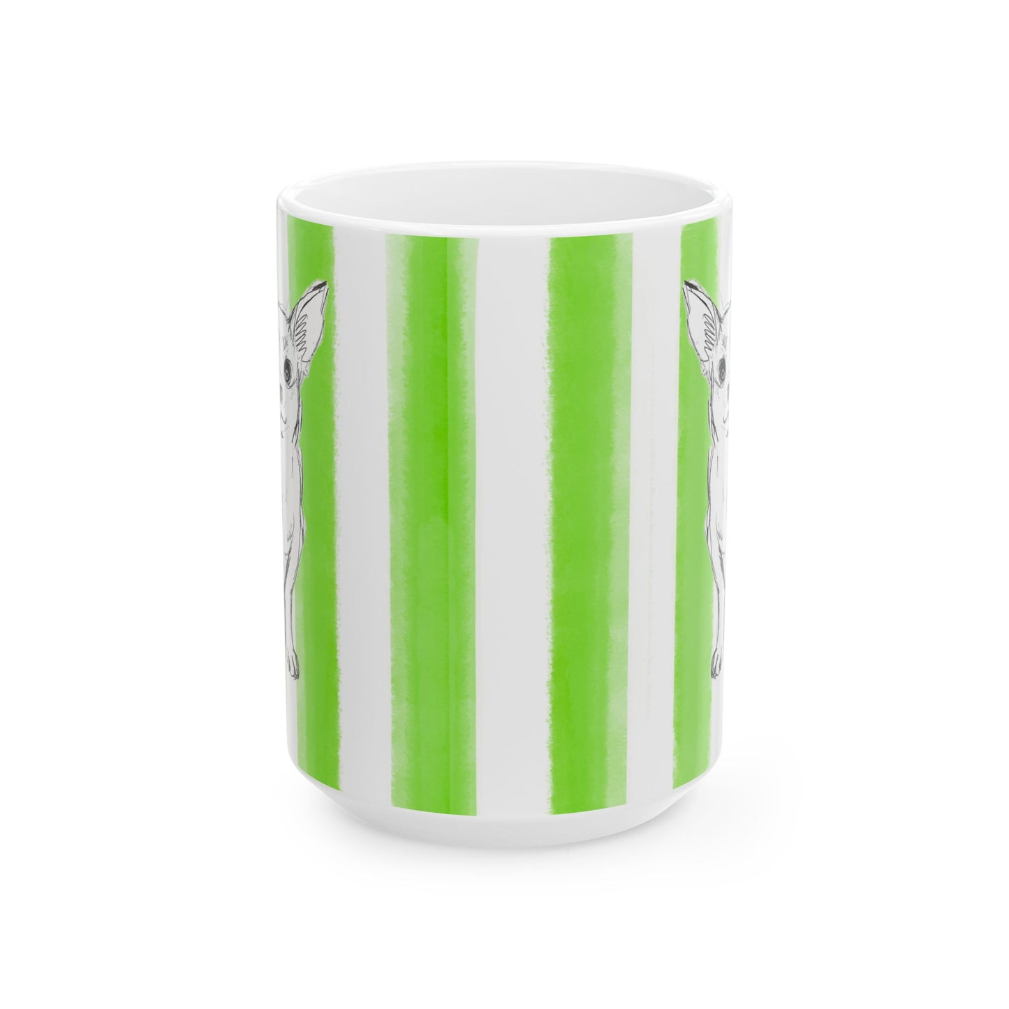 Dogi Fun Mug with Light Green Stripes
