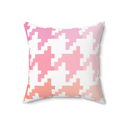 Hounds Tooth Fun Pillow Pink