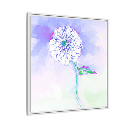 Zinnia Color Splash Matte Canvas Periwinkle Framed