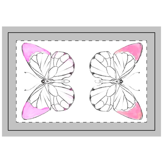Quilted Placemat Lucy Butterflies Pink