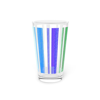 Watercolor Stripes by Lois Pint Glass, 16oz (Multi-color)