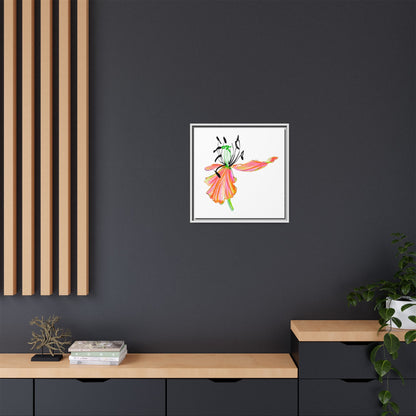 Dancing Tulips Matte Canvas, Framed (Multi-color) Orange