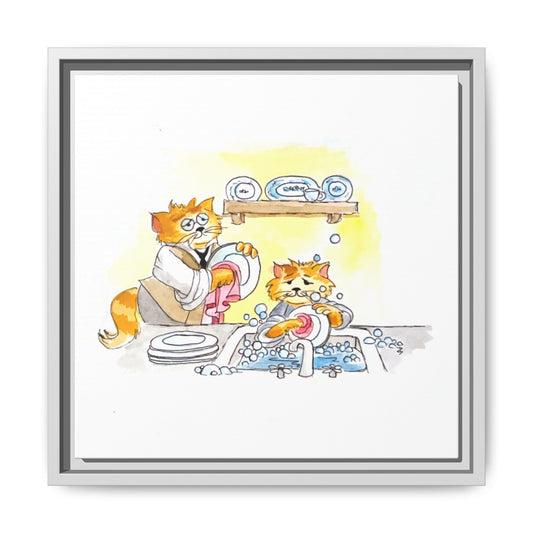 Kitty Fun Matte Canvas Framed