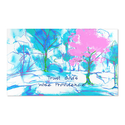 Inspirational Landscapes "Trust God's Providence" Indoor Area Rug in Pink and Blue, (one size 36" x 24")