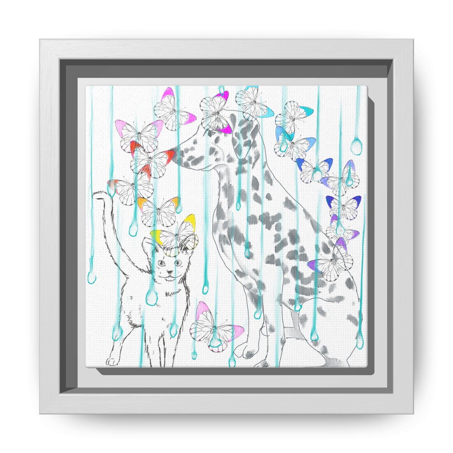 Butterfly Chroma Rain and Shine Matte Canvas, Framed (White)