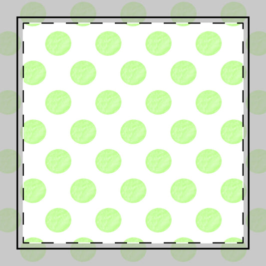 X Polka Dot Poly Twill Napkin, Lime, Bright White Fabric Background