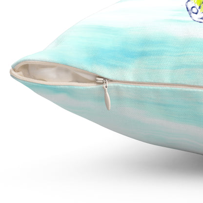 Square Pillow Butterfly Flutter Left facing  Bright Yellow