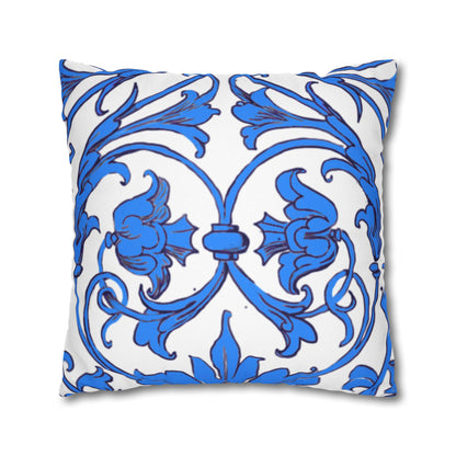 Blue and White Porcelain Square Pillowcase