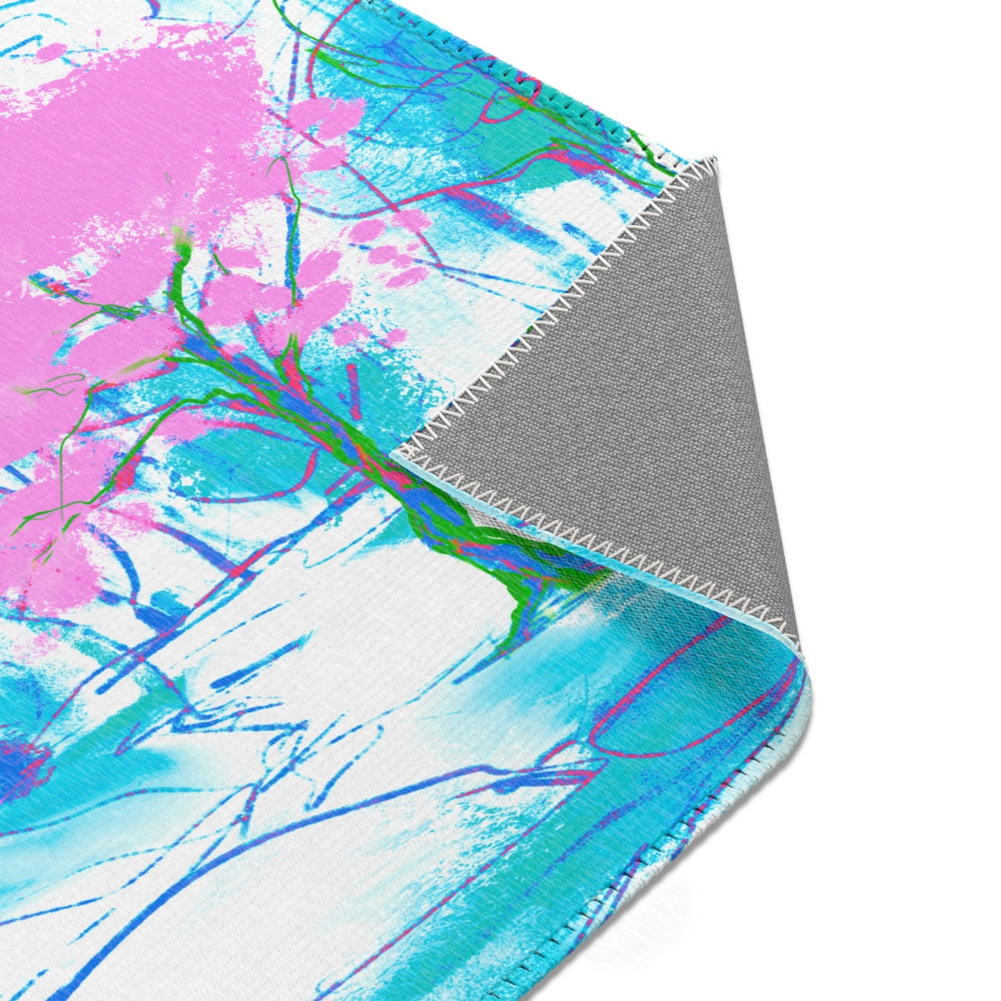 Joyful Landscapes Indoor Area Rug, Blue and Pink