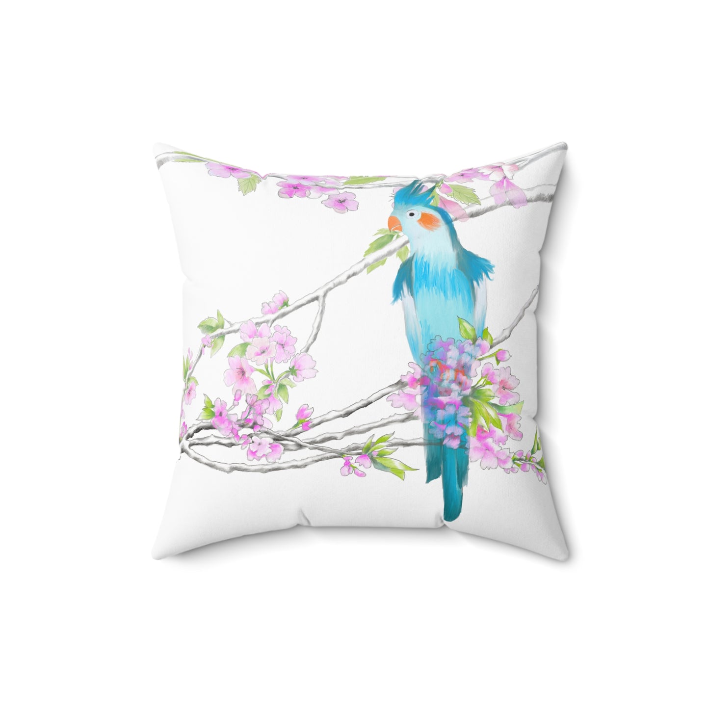 Jolly Birds Spun Polyester Square Pillow