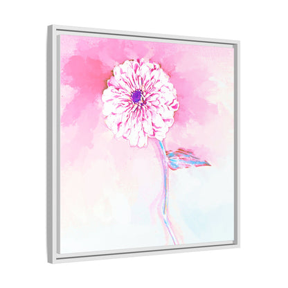 Zinnia Color Splash Matte Canvas Light Pink Framed