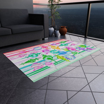 Christmas Indoor/Outdoor Rug Joyful Ornament Tumble