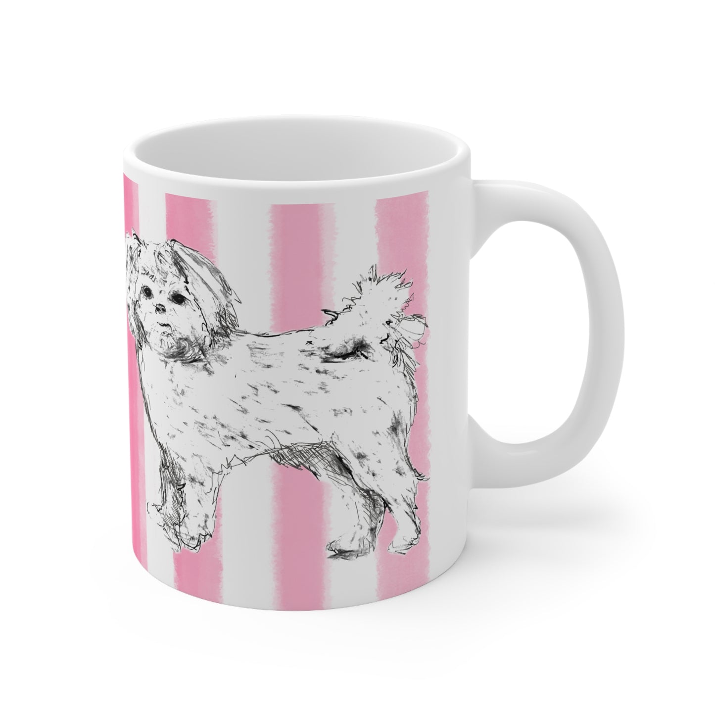 Dogi Fun Ceramic Mug  Pink, Shih Tzus