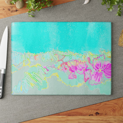 Glass Cutting Board Watercolor Abstract Landscape