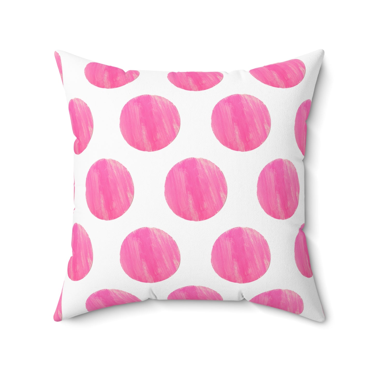 Polka Dot Palette Polyester Square Pillow Raspberry