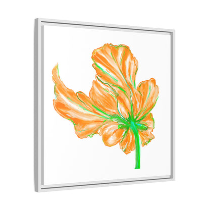 Dancing Tulips Matte Canvas, Framed (Multi-color) Orange