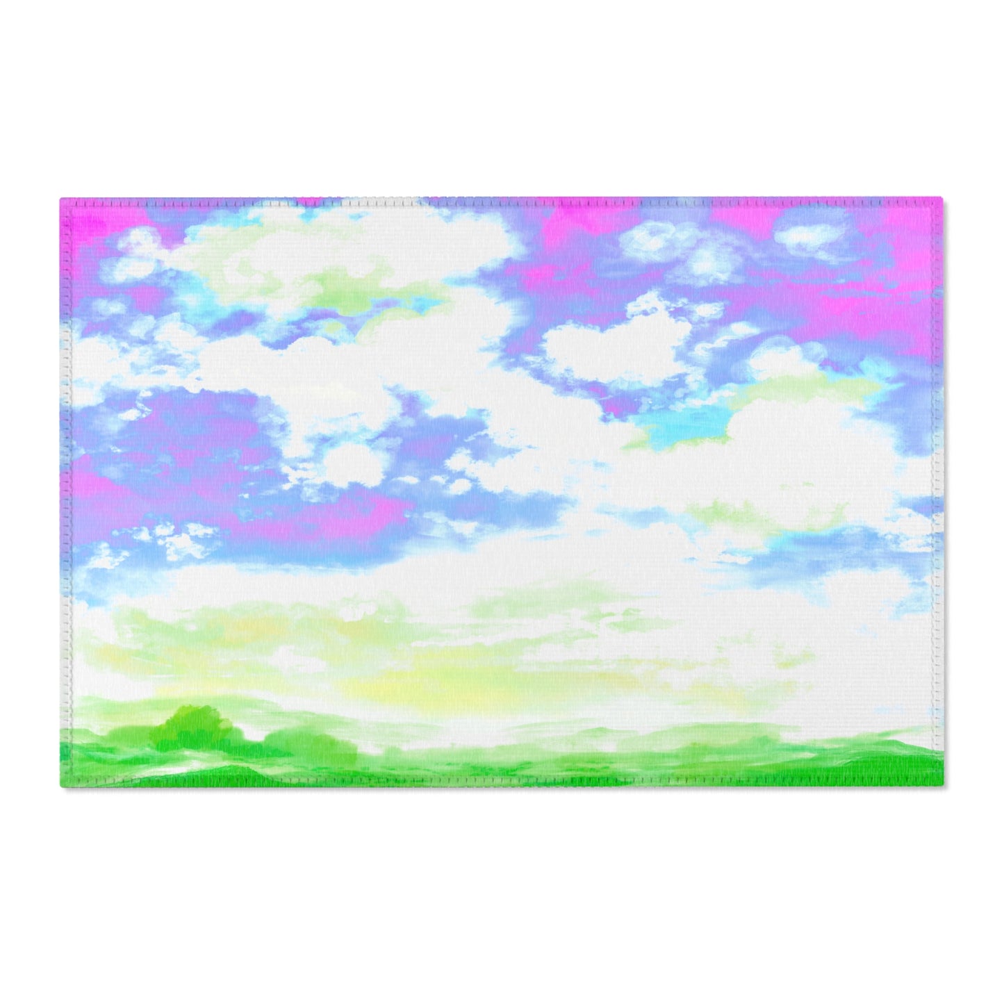 Joyful Landscapes Indoor Area Rug, Purple and Raspberry