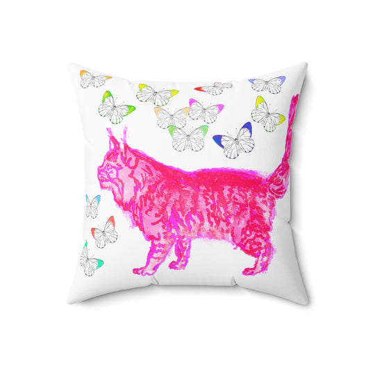 Colorful Cats & Dogs Polyester Square Pillow A heart must...