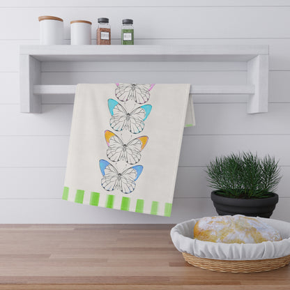 Butterfly Chroma Tea Towels (Cotton Creamy White, Poly Bright White)