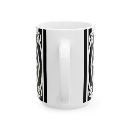 Scrollwork Ceramic Mug Black