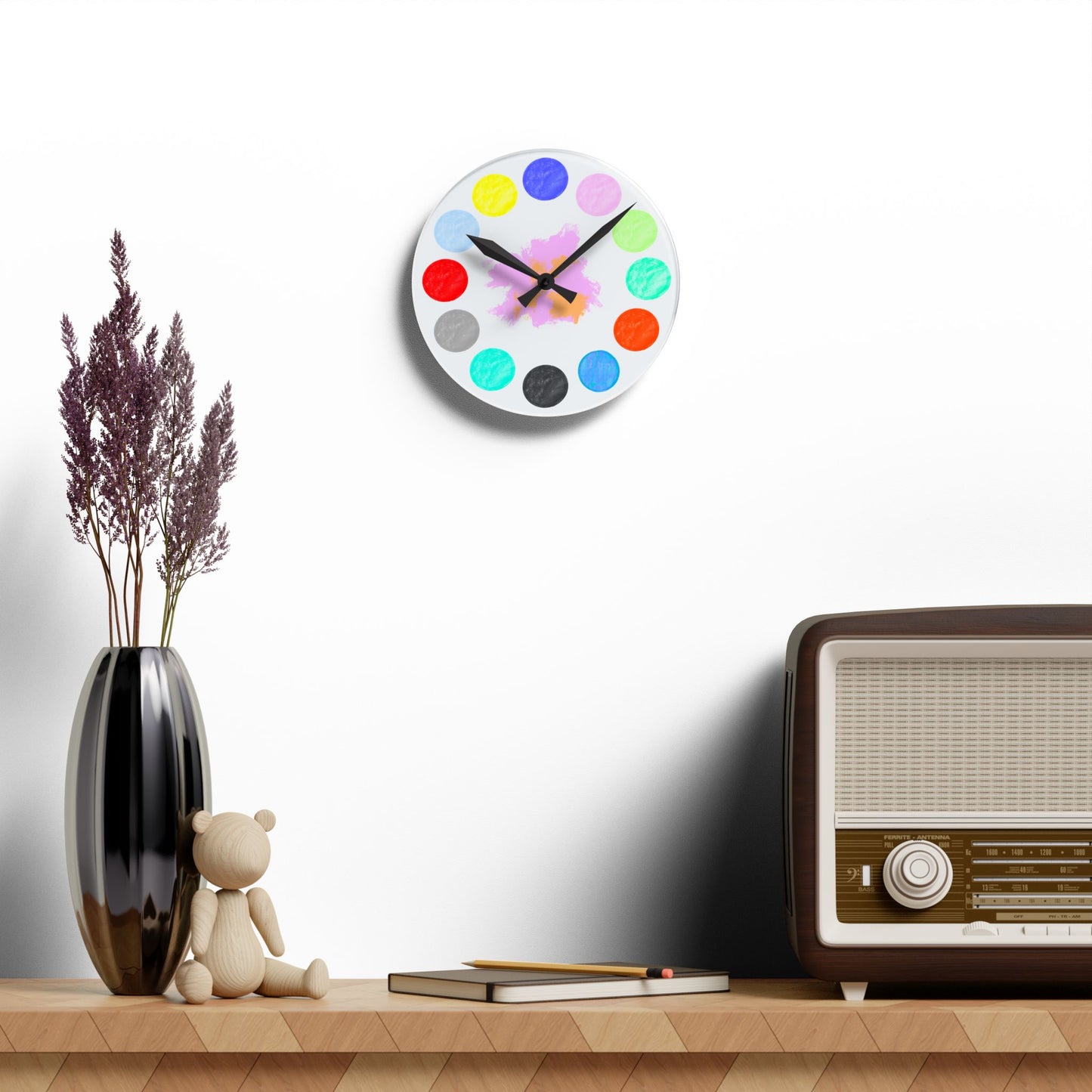 Clocks Acrylic Wall Polka Dot Palette
